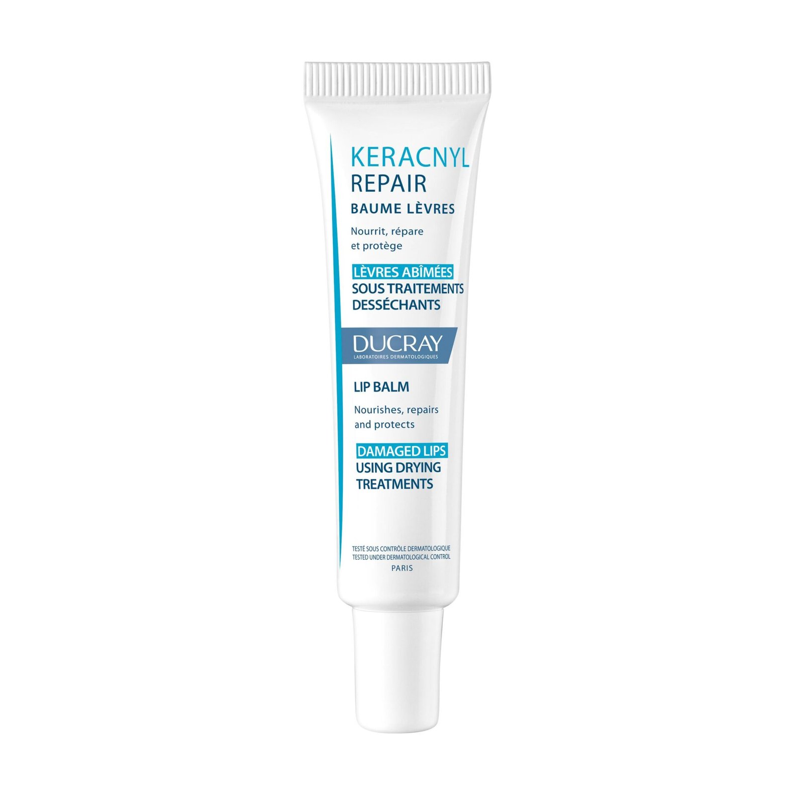 Ducray — Baume réparateur lèvres abîmées par les traitements anti-acnéique oral — Keracnyl Repair 15 ml Ducray — Baume réparateur lèvres abîmées par les traitements anti-acnéique oral — Keracnyl Repair 15 ml