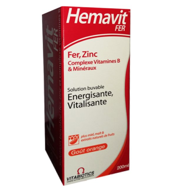 Vitabiotics – Hemavit Fer Complexes Vitamines B et Minéraux Liquide – 200ml Vitabiotics – Hemavit Fer Complexes Vitamines B et Minéraux Liquide – 200ml