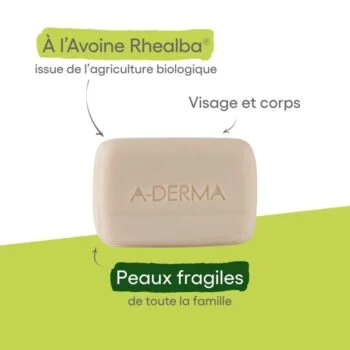 A-DERMA — PAIN DERMATOLOGIQUE — Pain dermatologique apaisant — LES INDISPENSABLES 100 g
