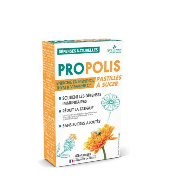 3Chenes Propolis Pastilles a sucer Boite de 40 Pastilles