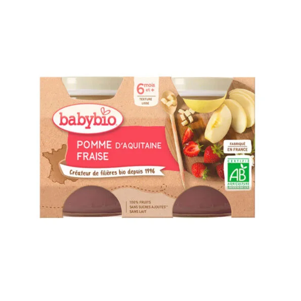 BABYBIO PETIT POT POMME FRAISE 2 x 130G