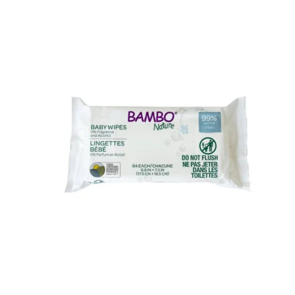 Bambo Nature Lingettes Nature 64 Pieces