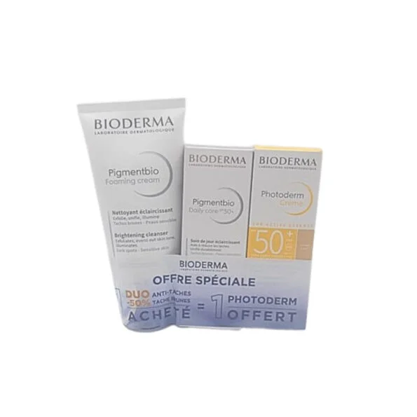 Bioderma Pigmentbio Foam 200ml+Daily Care spf50+Creme Teinte Claire Pack