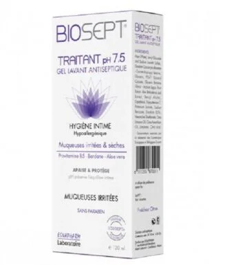 BIOSEPT TRAITANT pH 7.5 GEL ANTISEPTIQUE 120 ML