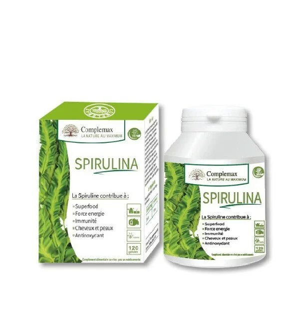 Complemax-Spiruline-Vitamine-C-400mg-120-gelules-2.jpg Complemax Spiruline 120 Gelules