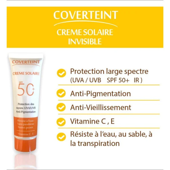 Coverteint Creme Solaire Invisible Spf50+ 50ml