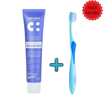 Curasept Dentifrice Booster Junior 7-12ans 50ml+Brosse A Dents Maxi Soft Pack