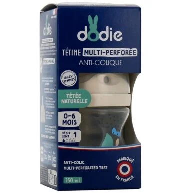 DODIE Biberon Tétine Multi-Perforée ROSE 0-6mois 150ml