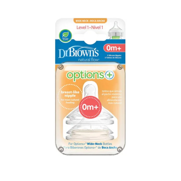 Dr Brown’s 2 Tetines Col large Level 1 +0m WN1201