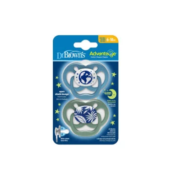 Dr Brown’s 2 Sucette Advantage Phosphor Bleu 6-18m