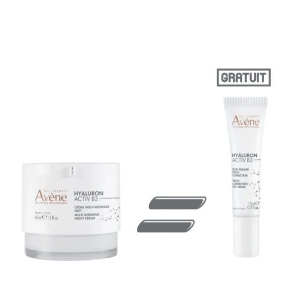 Eau Thermale Avène Crème Multi-intensive Nuit HYALURON ACTIV B3 40 ml = Soin regard triple correction HYALURON ACTIV B3 15 ml Offert