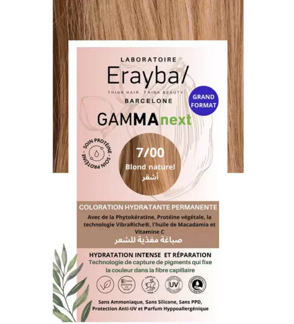 erayba-coloration-hydratante-permanente-blond-naturel-n7-beautymall-parapharmacie-maroc-1.jpg Erayba Gamma Next Coloration 7/00 Blond Natural Coloration Hydratante Permanente