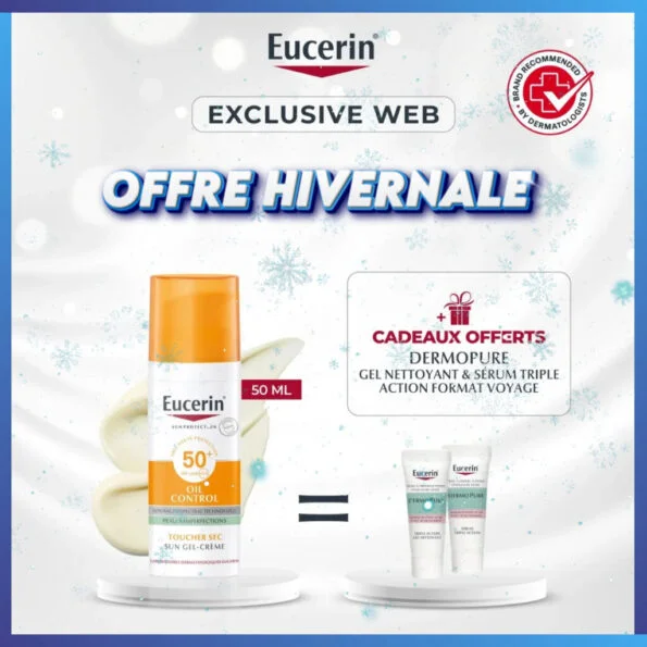 EUCERIN SUN TOUCHER SEC GEL CRÈME HUILE CONTROLE = 2 Miniatures Offertes