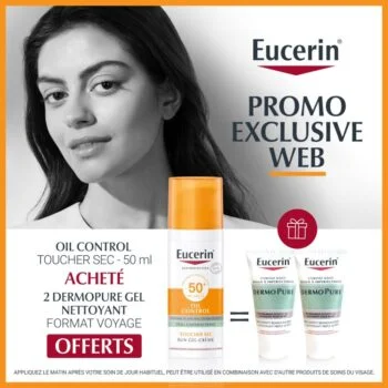 EUCERIN SUN TOUCHER SEC GEL CRÈME HUILE CONTROLE = 2 Dermpoure Miniature Offerts
