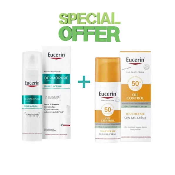 Eucerin Dermopure Triple Effect Serum 40ml+Ecran Huile Control 50ml Pack