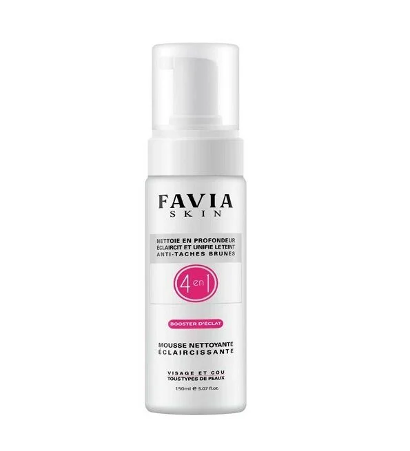 favia-skin-4en1-mousse-nettoyante.jpg FAVIA DERMATOLOGIE SKIN MOUSSE NETTOYANTE ÉLCAIRCISSANTE 150ML