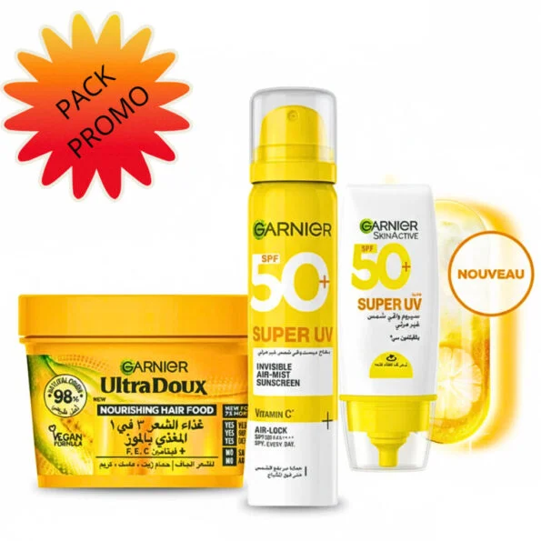 Garnier Nourishing Hair Food+Super UV Spf50+Spray Coffret