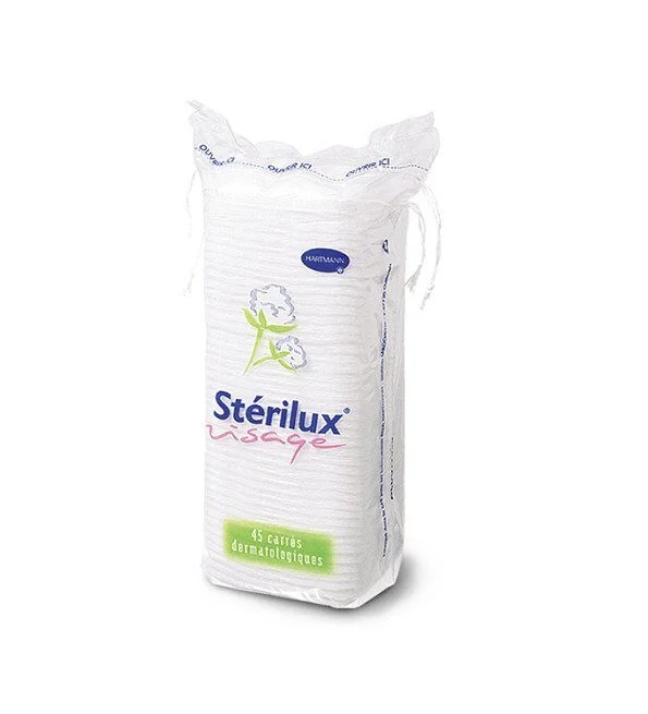 HARTMANN STÉRILUX VISAGE COTON CARRÉ 45 UNITÉS