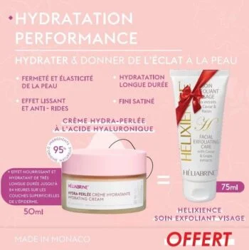 Heliabrine Hydra-Perlee Creme Hydratante 50ml = Helixience Soin Exfoliant OFFERT