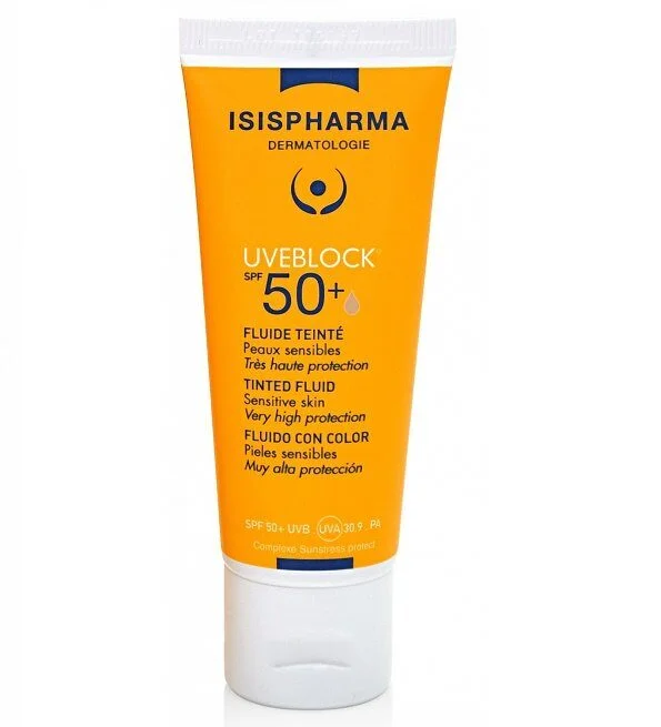 isispharma-Fluideteinte.jpg ISISPHARMA UVEBLOCK SPF50+ Fluide Teinte Très haute protection 40ml