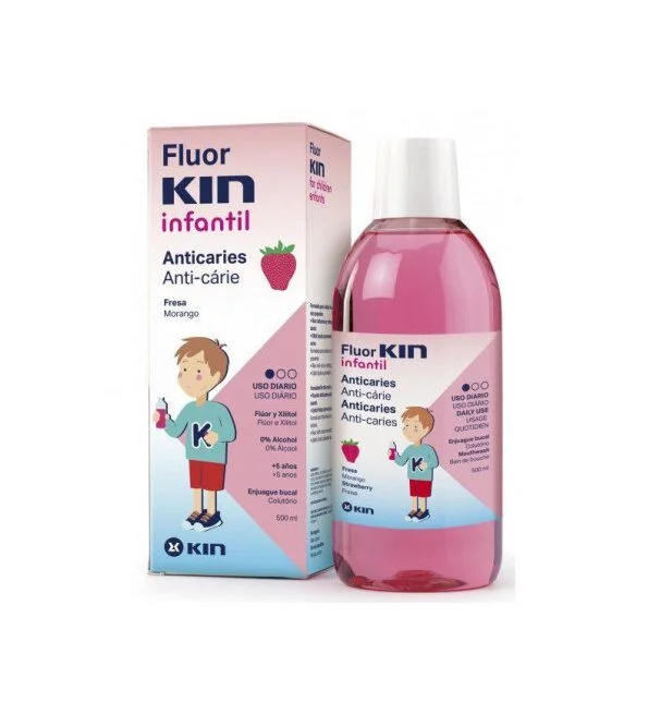Kin-Fluor-Bain-de-bouche-enfant-Fraise-500ml-1.jpg Kin Fluor Bain de bouche enfant Fraise 500ml