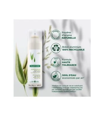 KLORNE Shampooing Sec Extra Doux Au Lait D’avoine