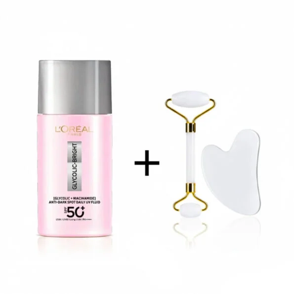 L’oreal Paris Glycolic Bright UV spf50+ 50ml+Coffret Guasha Pack