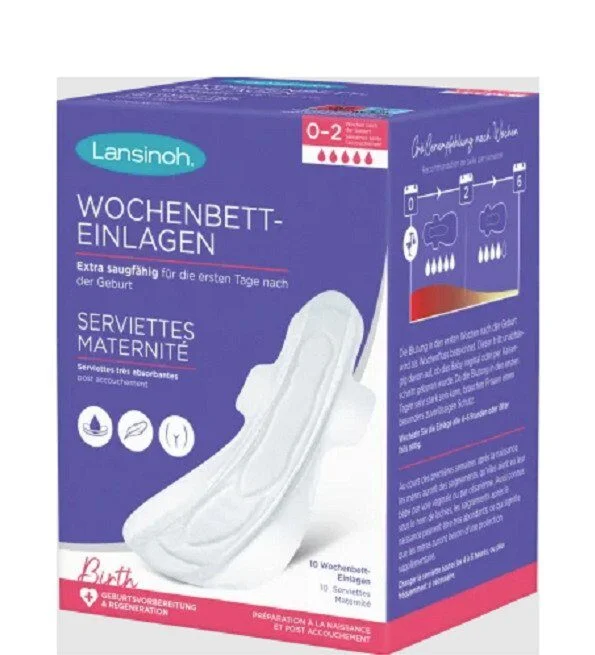 lansinoh-serviette-maternite-10-unites-.jpg LANSINOH Serviettes Post Partum Extra-Absorbantes L 0-2 Semaine10 Unités