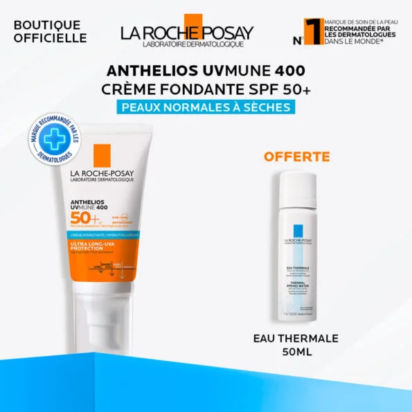La Roche Posay Anthelios Creme Fondante UVMUNE 400 50ml + Eau Thermale 50ml Offerte
