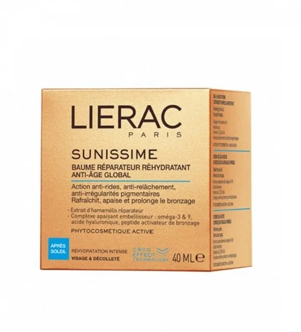 LIERAC SUNISSIME APRES SOLEIL BAUME REPARATEUR VISAGE ET DECOLLETE 40ML
