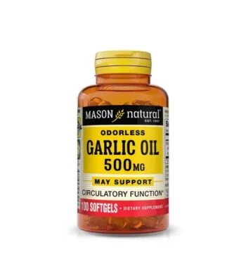 Mason Natural Garlic Oil 500 mg 100 Softgels
