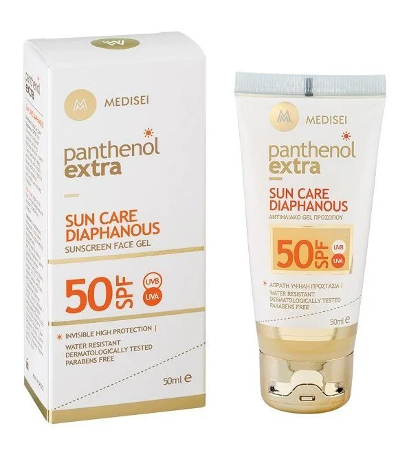 panthenol_extra_SUN_CARE_Diaphanous_50SPF_50ml-1.jpg MEDISEI PANTHENOL EXTRA Protection Solaire DIAPHANE SPF 50 Gel invisible pour le visage