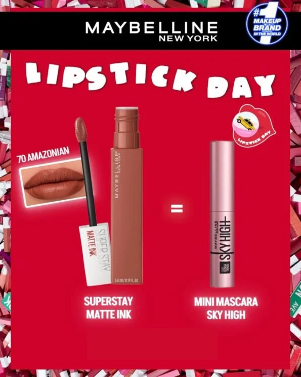 Maybelline SUPERSTAY MATTE INK 70 AMAZONIAN = MINI MASCARA SKY HIGH