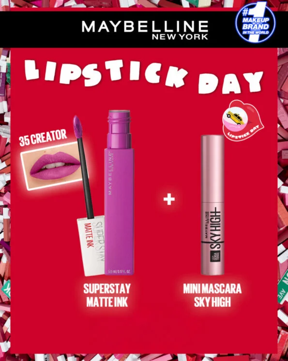 MAYBELLINE SUPERSTAY MATTE INK 35 CREATOR = MINI MASCARA SKY HIGH