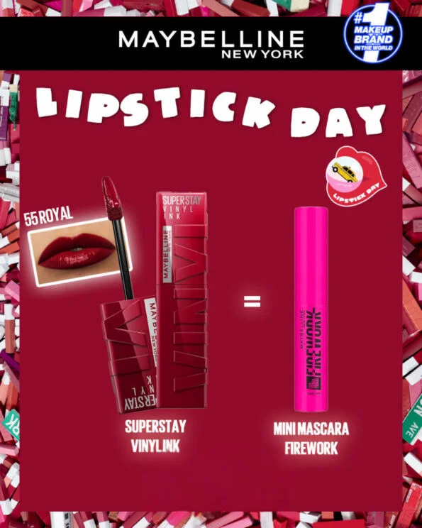 MAYBELLINE SUPERSTAY VINYL INK 55 ROYAL = MINI MASCARA FIREWORK