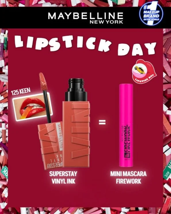 MAYBELLINE SUPERSTAY VINYL INK 125 KEEN NU INT = MINI MASCARA FIREWORK