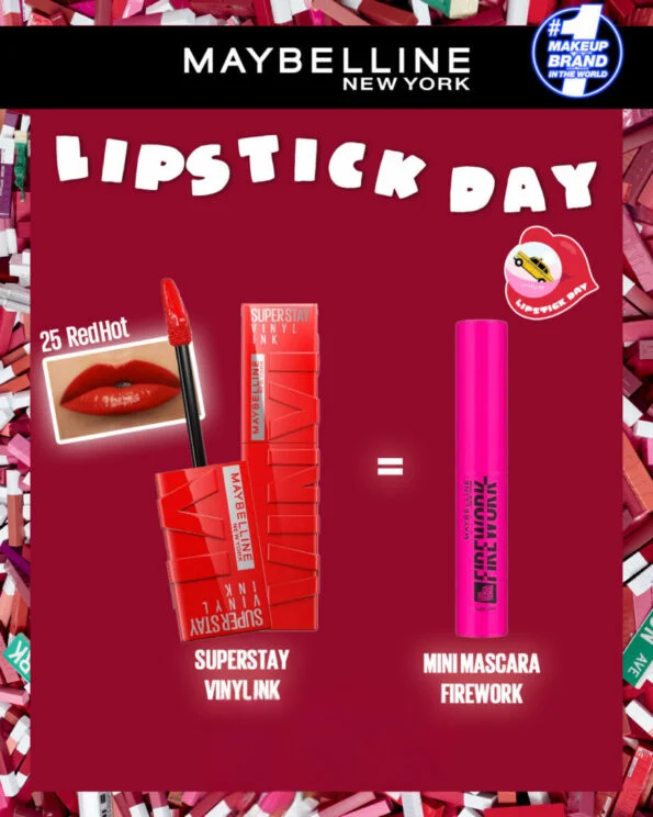 MAYBELLINE 25 SUPERSTAY VINYL INK RED-HOT = MINI MASCARA FIREWORK