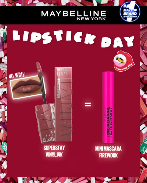 MAYBELLINE 40 SUPERSTAY VINYL INK WITTY = MINI MASCARA FIREWORK