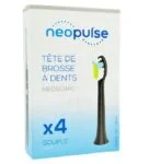 NEOPULSE Recharge 4 Tetes de Brosse à Dent Souple Noir