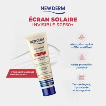 NEW DERM Écran Solaire SPF50+ INVISIBLE