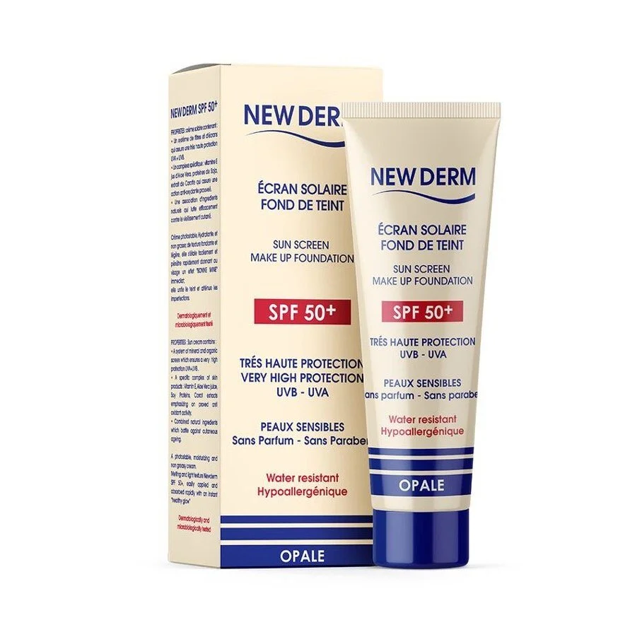 SPF50-Fond-de-Teint-OPALE.jpg NEW DERM Crème solaire SPF50+ Opale