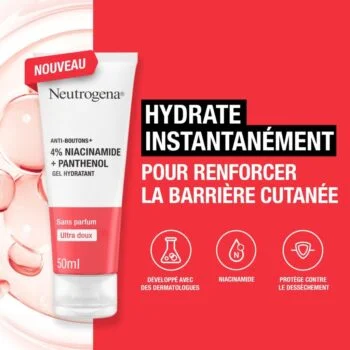 Neutrogena Gel Hydratant Anti-Boutons+ 4 % Niacinamide + Panthénol 50 ml