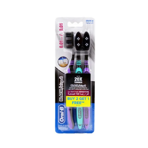 Oral-B Brosse A Dents Ultrathin Sensitive 2+1 Black Extra Soft