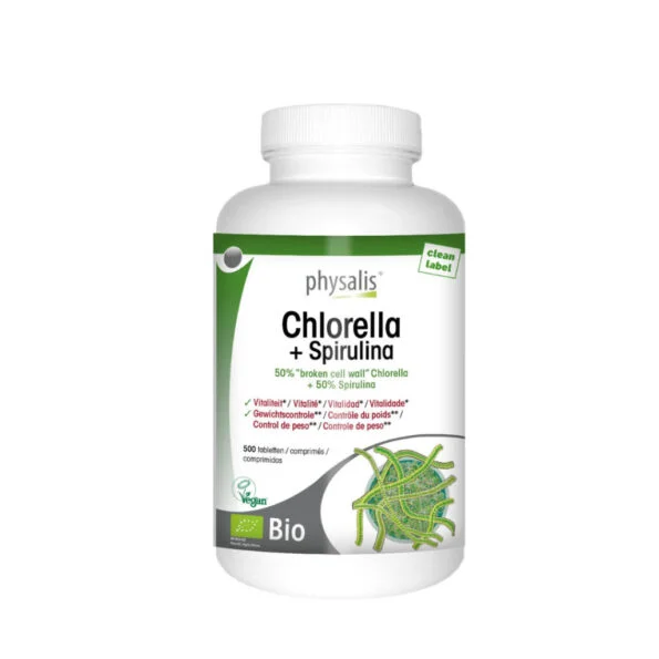 Physalis Chlorella + Spirulina 500 Comprimes