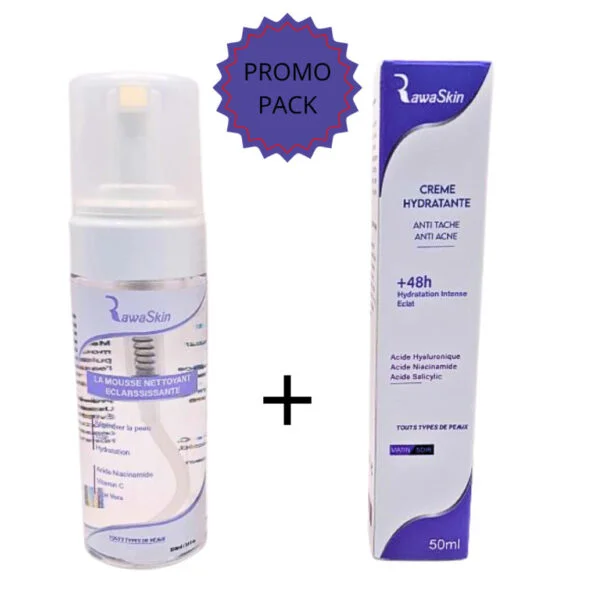 RawaSkin Pack Creme Hydratante 50ml+Mousse Nettoyant 150ml