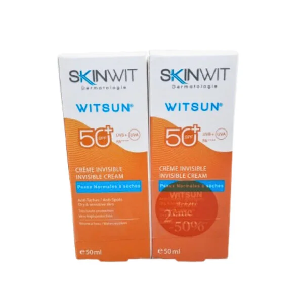 Skinwit Witsun Ecran Solaire Invisible Peaux Seche Spf50+ 2x50ml -50% Pack