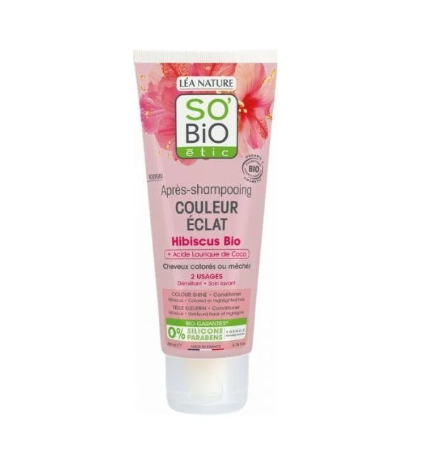 SO BIO APRES SHAMPOOING COULEUR ECLAT HIBISCUS 200ML