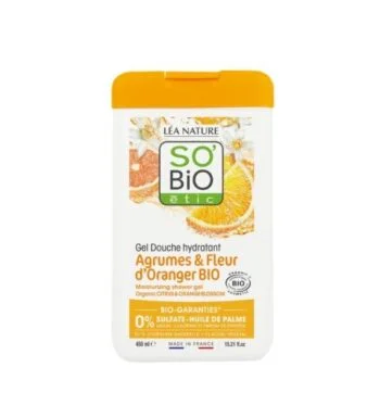 SO BIO GEL DOUCHE AGRUMES FLEURS D’ORANGER 450ML