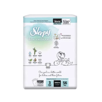 Sleepy Bio Natural Couches Taille 3 Midi 4-9kg 56 Pieces