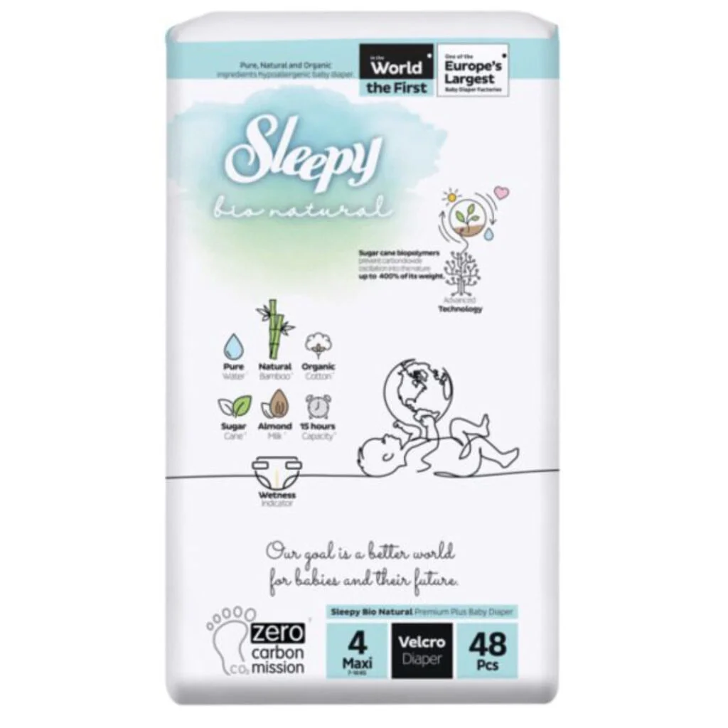 Sleepy-bio-natural-Couches-Taille-4-Maxi-7-14kg48pcs.jpg Sleepy Bio Natural Couches Taille 4 Maxi 7-14kg/48 Pieces